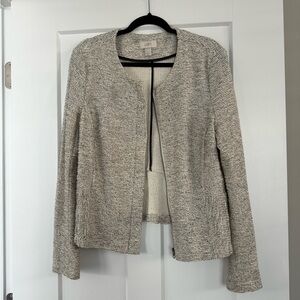 LOFT Textured Cream and Black Jacket